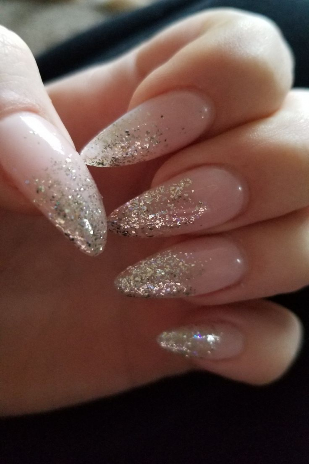 Acrylic nail designs  Sparkle acrylic nails, Almond shaped nails