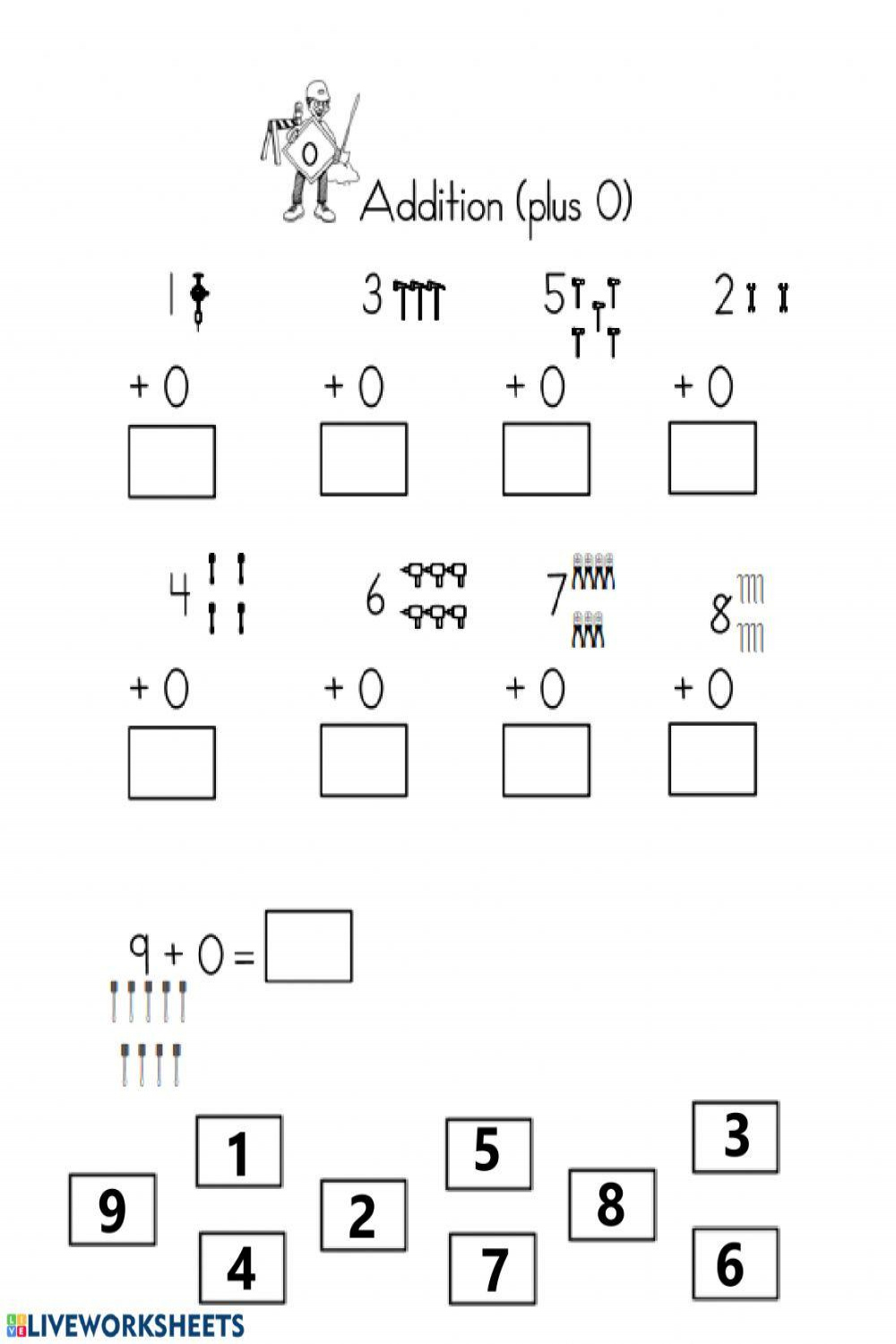 Adding Zero worksheet  Live Worksheets