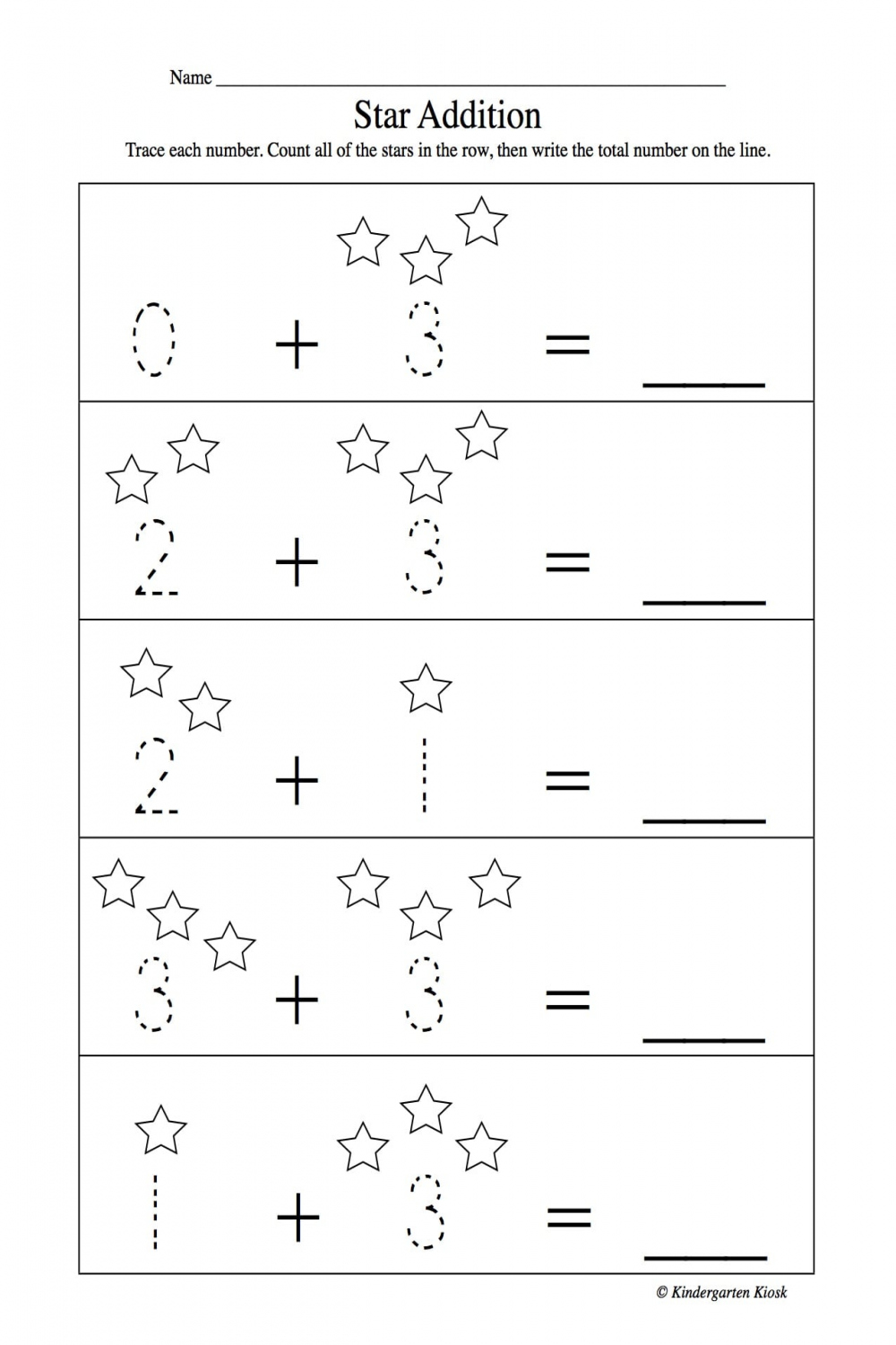 Addition Worksheets for Kindergarten — Kindergarten Kiosk