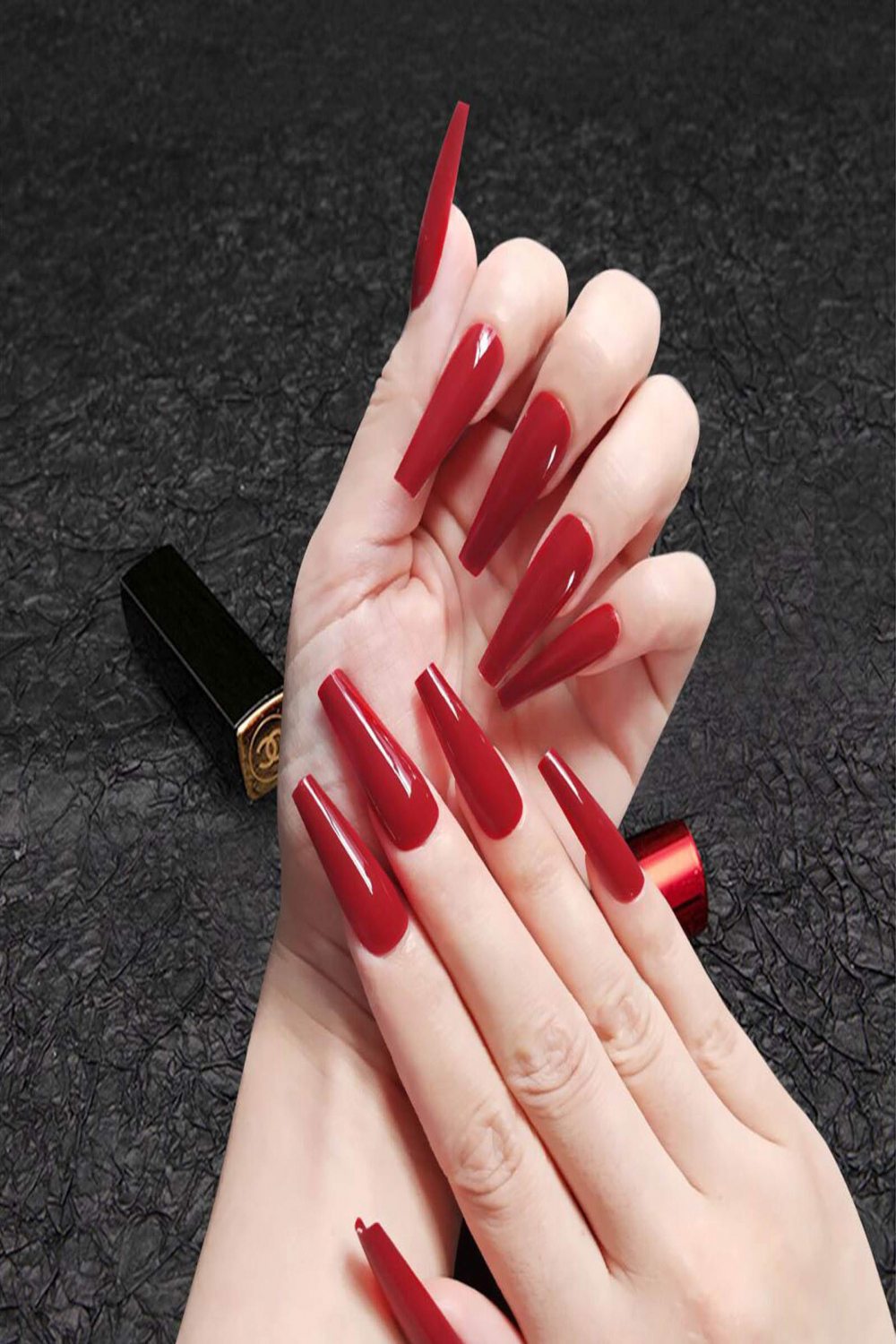 Allereya Super Lange Sarg Kunstnägel Ballerina Rot Press On Nails Prom  Party Clip On Nails Super Lange Vollflächige Acrylnägel Kunst Für Frauen  Und