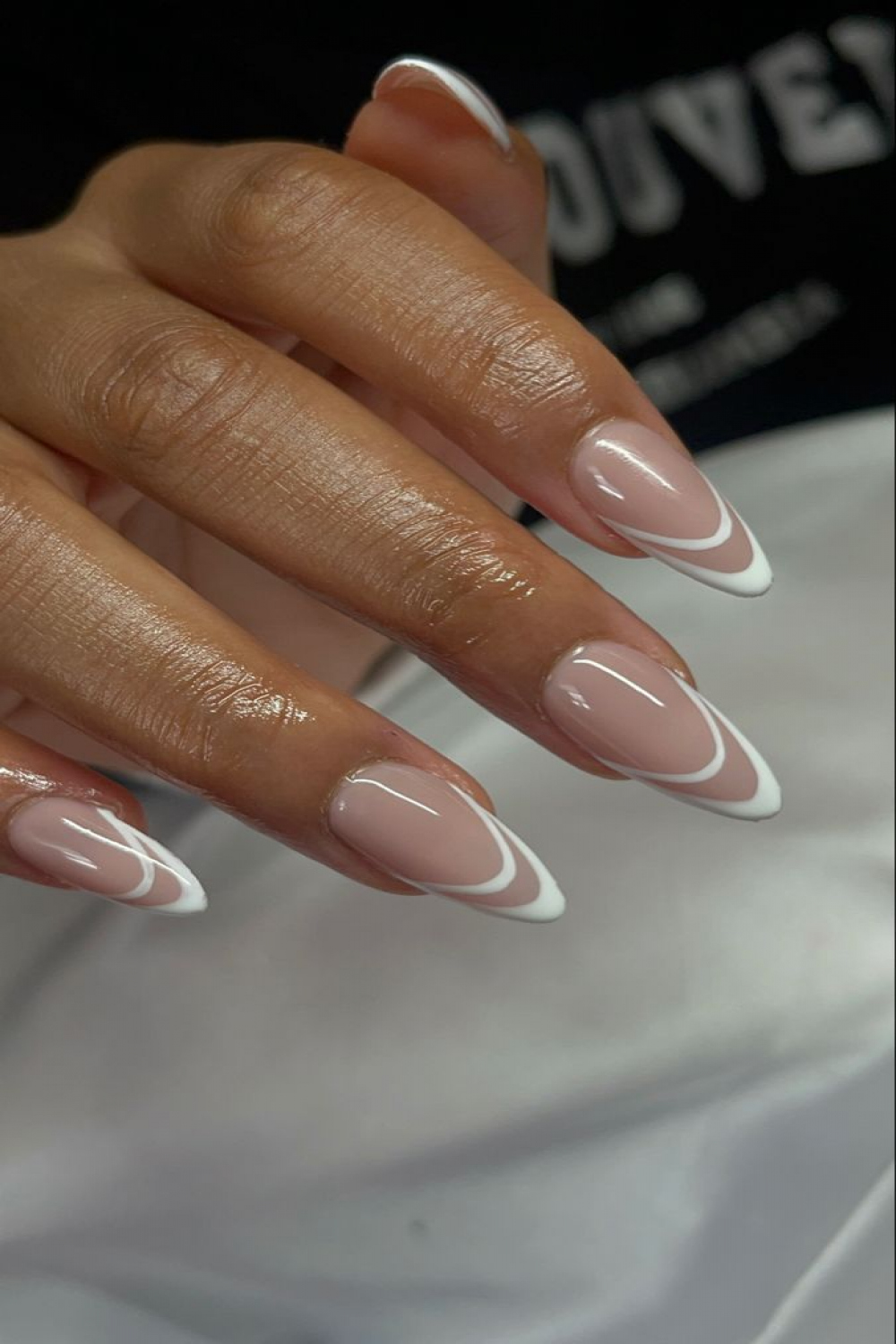 almond frenchies in   Stylish nails, Gel nails, Simple nails