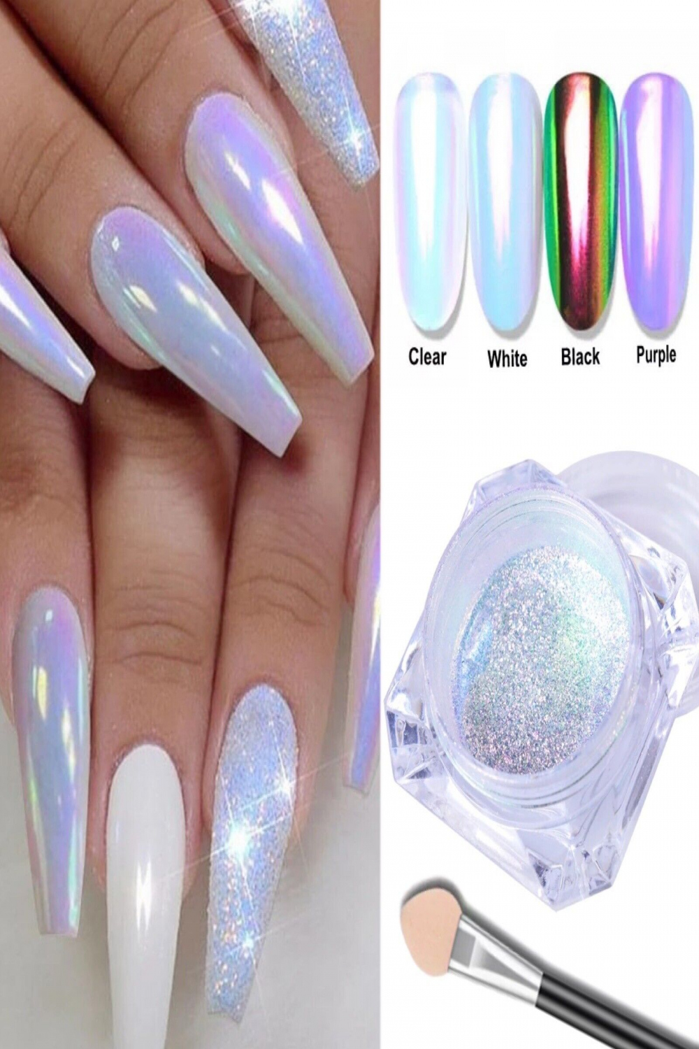 AURORA CHROME POWDER NAIL AB Unicorn MERMAID MIRROR Effect RAINBOW