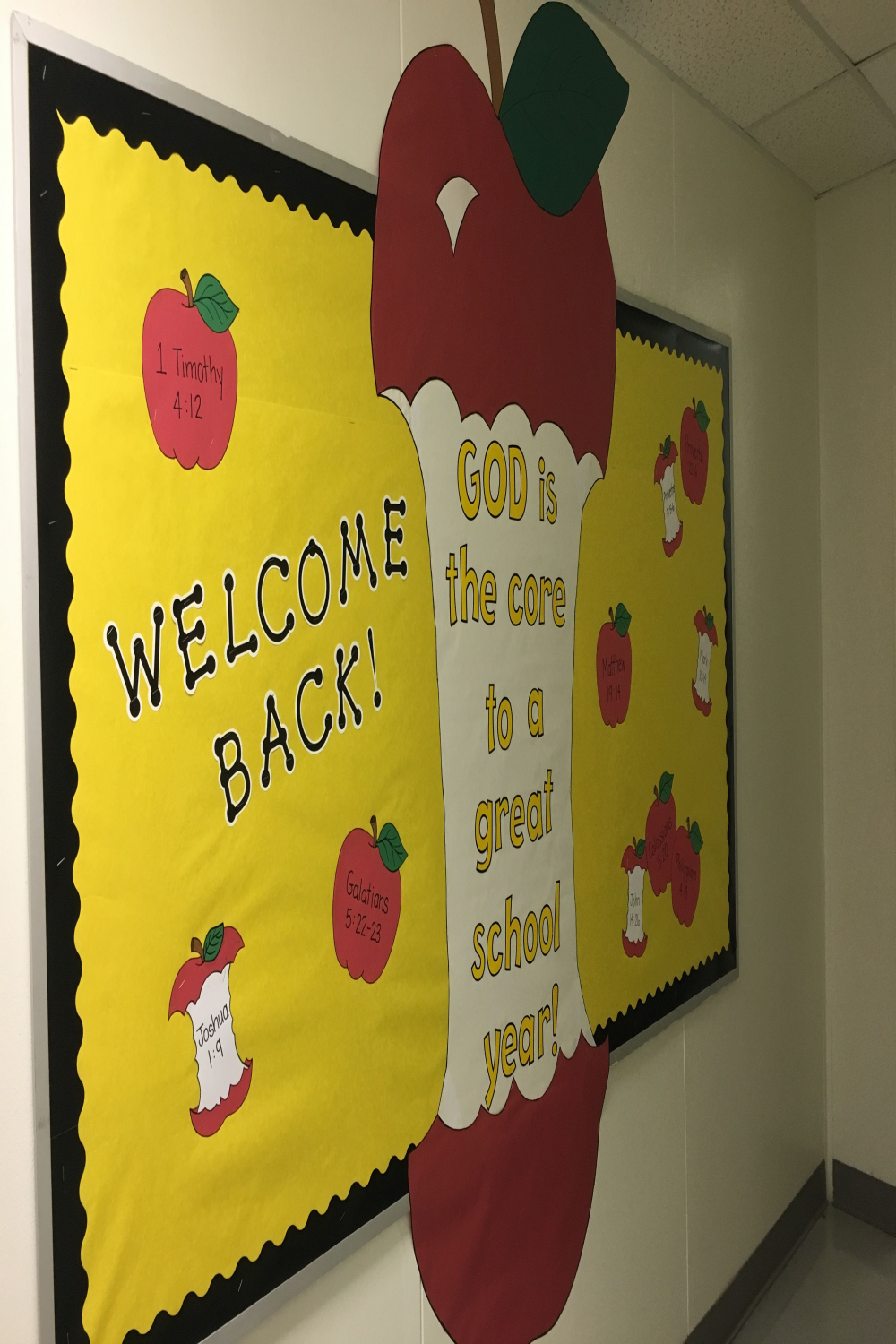 Back to School bulletin board for Heritage Christian Academy