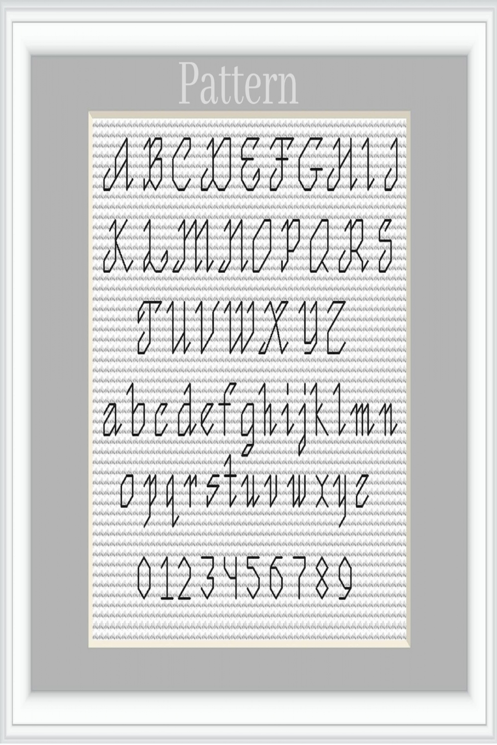 Backstitch Alphabet, Small Cross Stitch Font, Cursive Alphabet