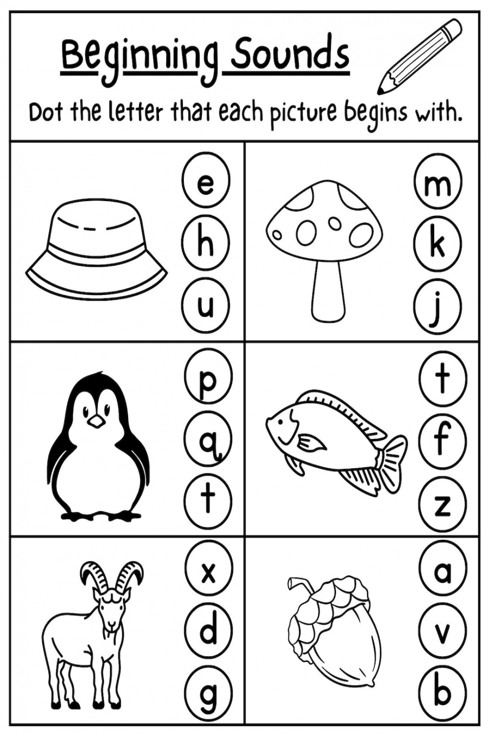 Beginning Sound Worksheets Alphabet Worksheet Letter Sounds