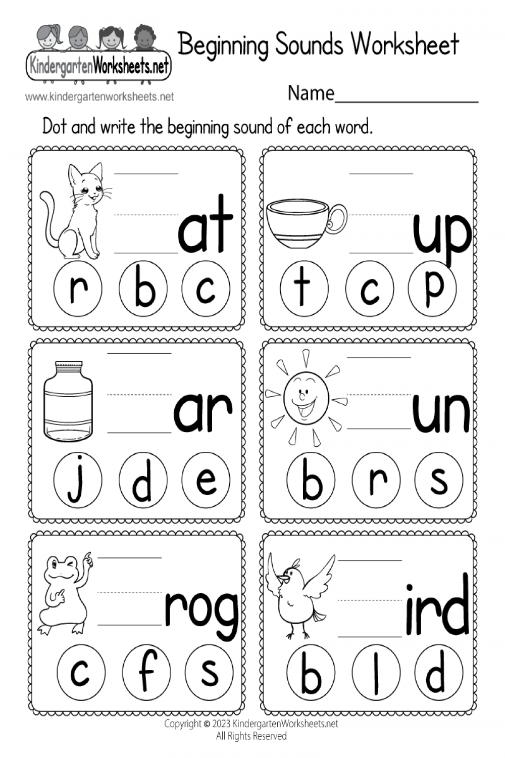 Beginning Sounds Worksheet - Free Printable, Digital, & PDF