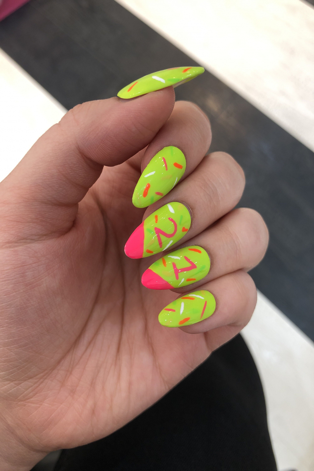 Birthday nails in almond shape  Birthday nails, Nail designs, Nails