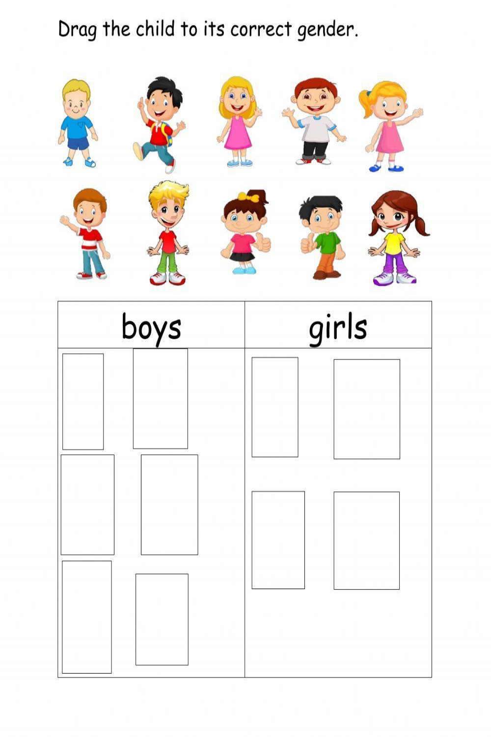 Boys and Girls exercise  Live Worksheets