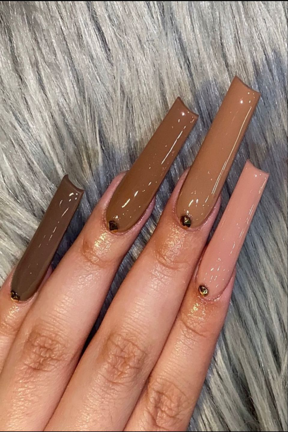 Brown acrylic nails  Brown acrylic nails, Brown nails, Acrylic nails