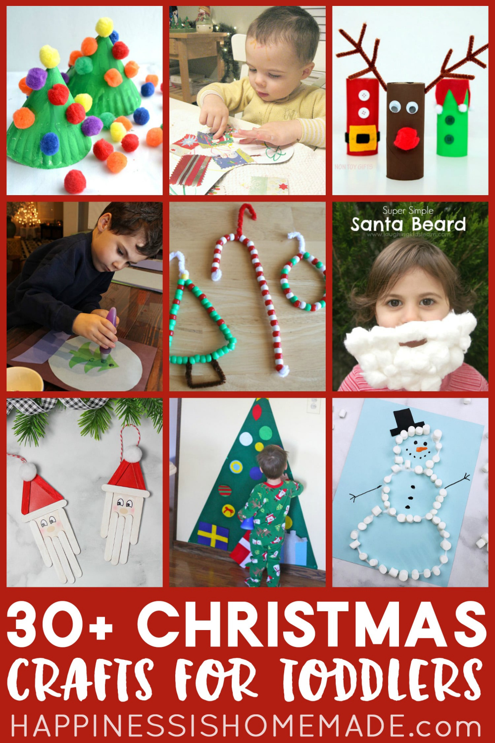 + Christmas Crafts for Toddlers and Preschoolers - Happiness is