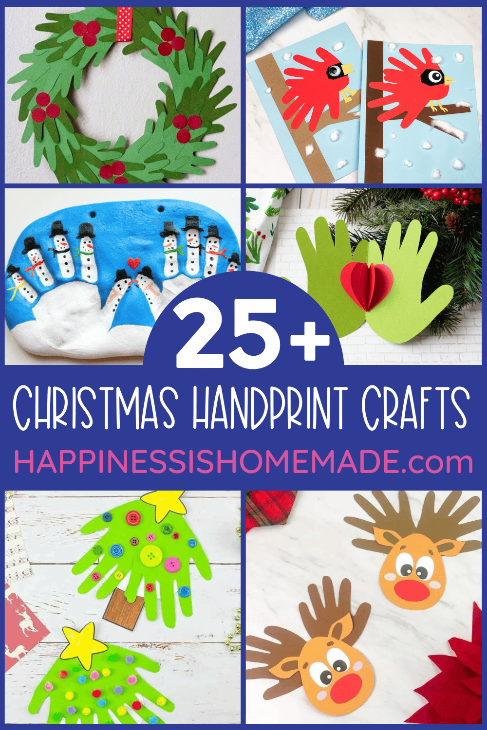 + Christmas Handprint Crafts - Happiness is Homemade