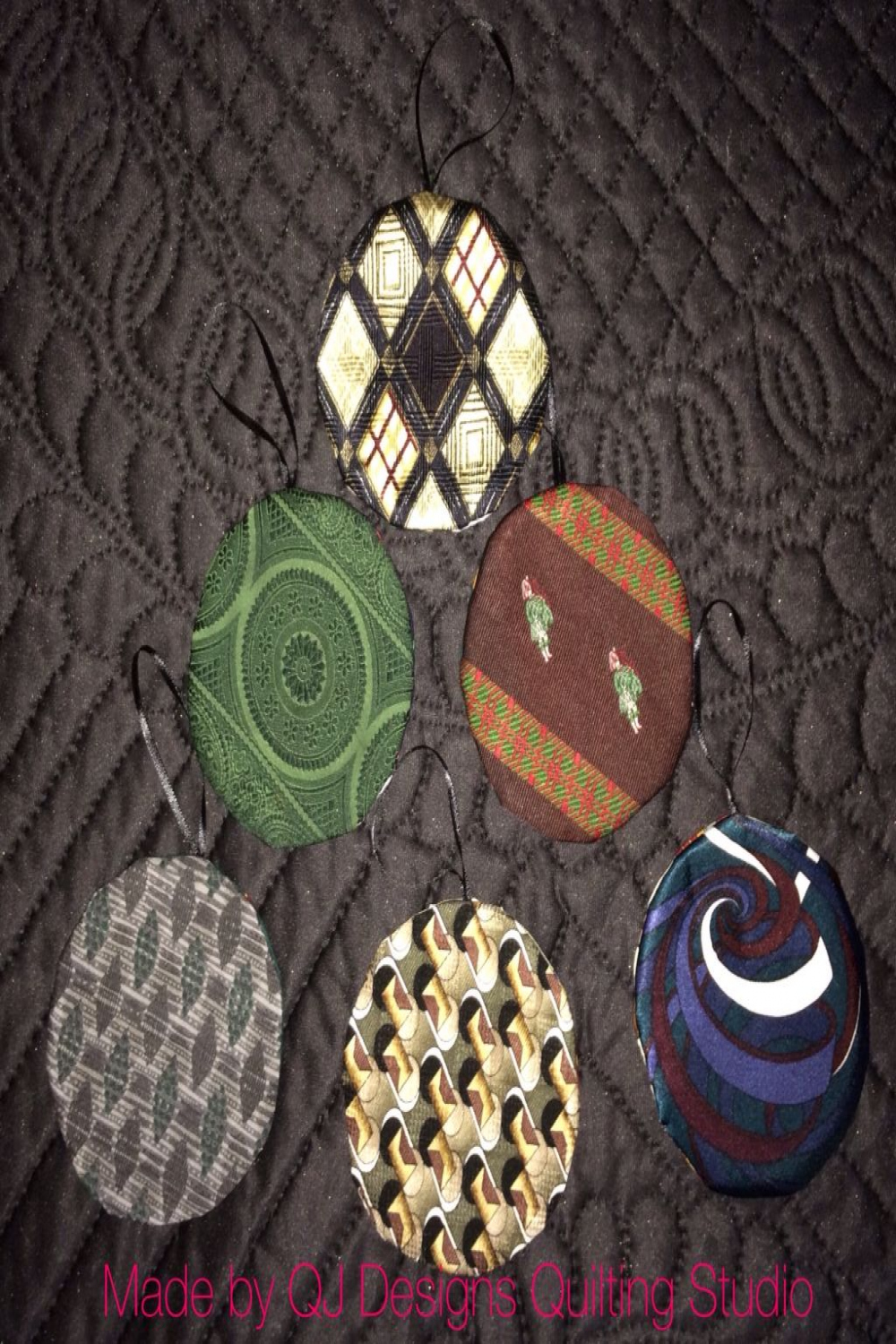 Christmas ornaments made from Neckties