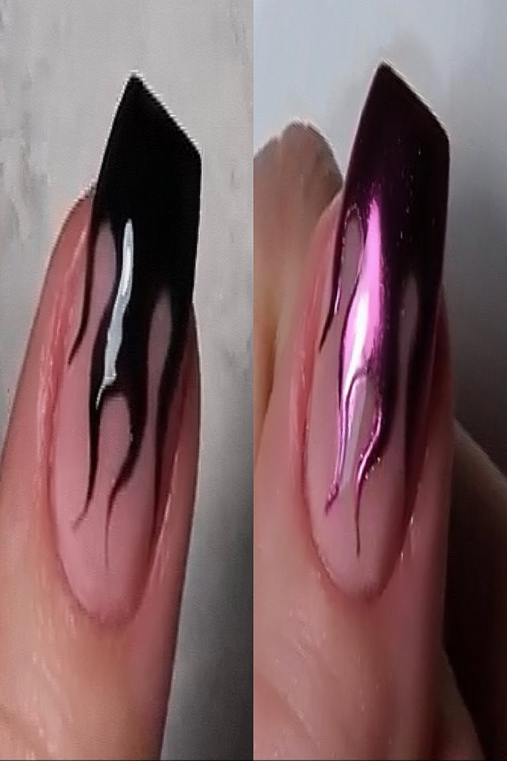 Chrome Flame Nails  The EASY way!