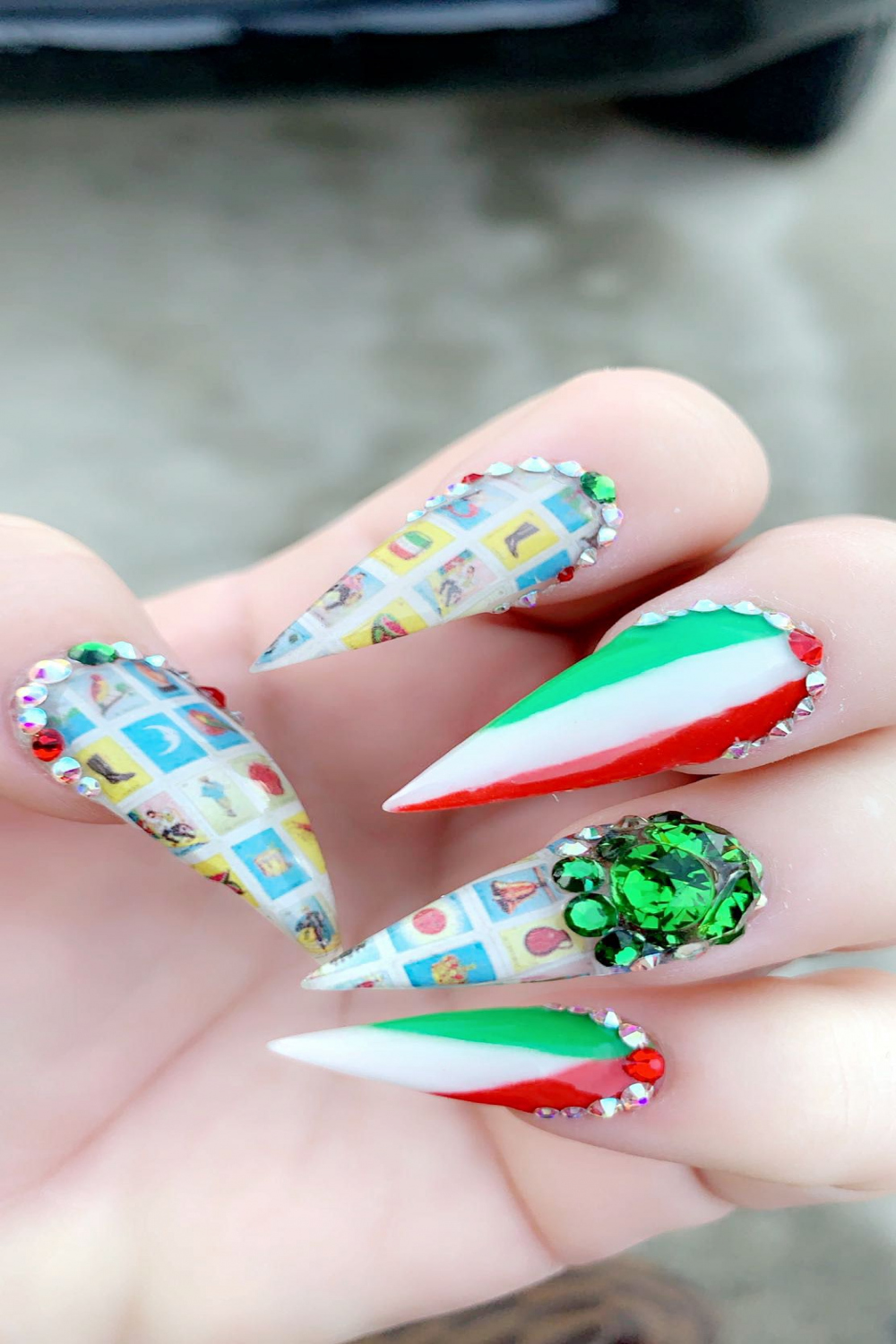 Cinco de Mayo NAILS  Acrylic nails, Mexican nails, Acrylic nail