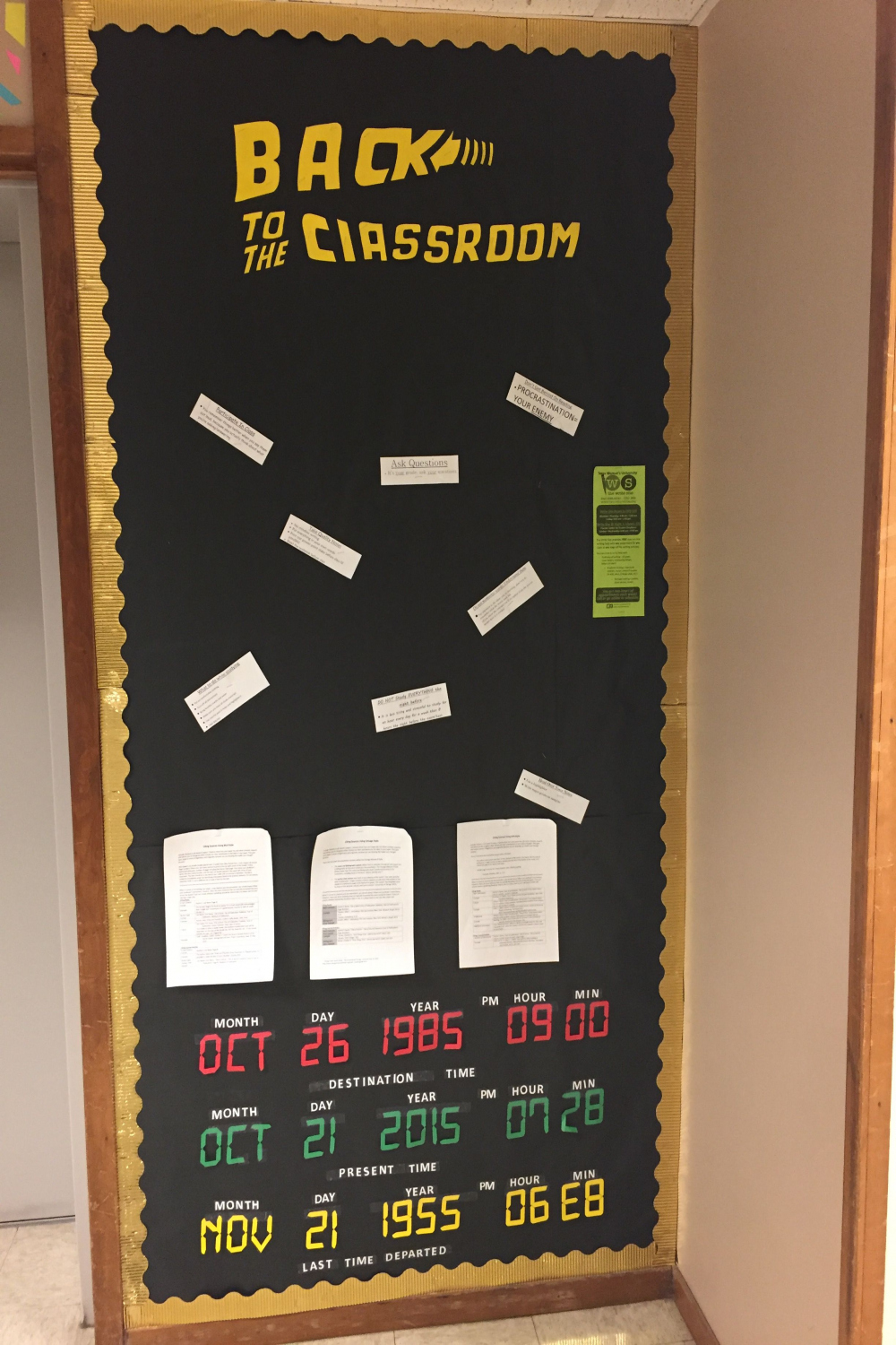 Classroom tips board for s movies themed floor  Elementary