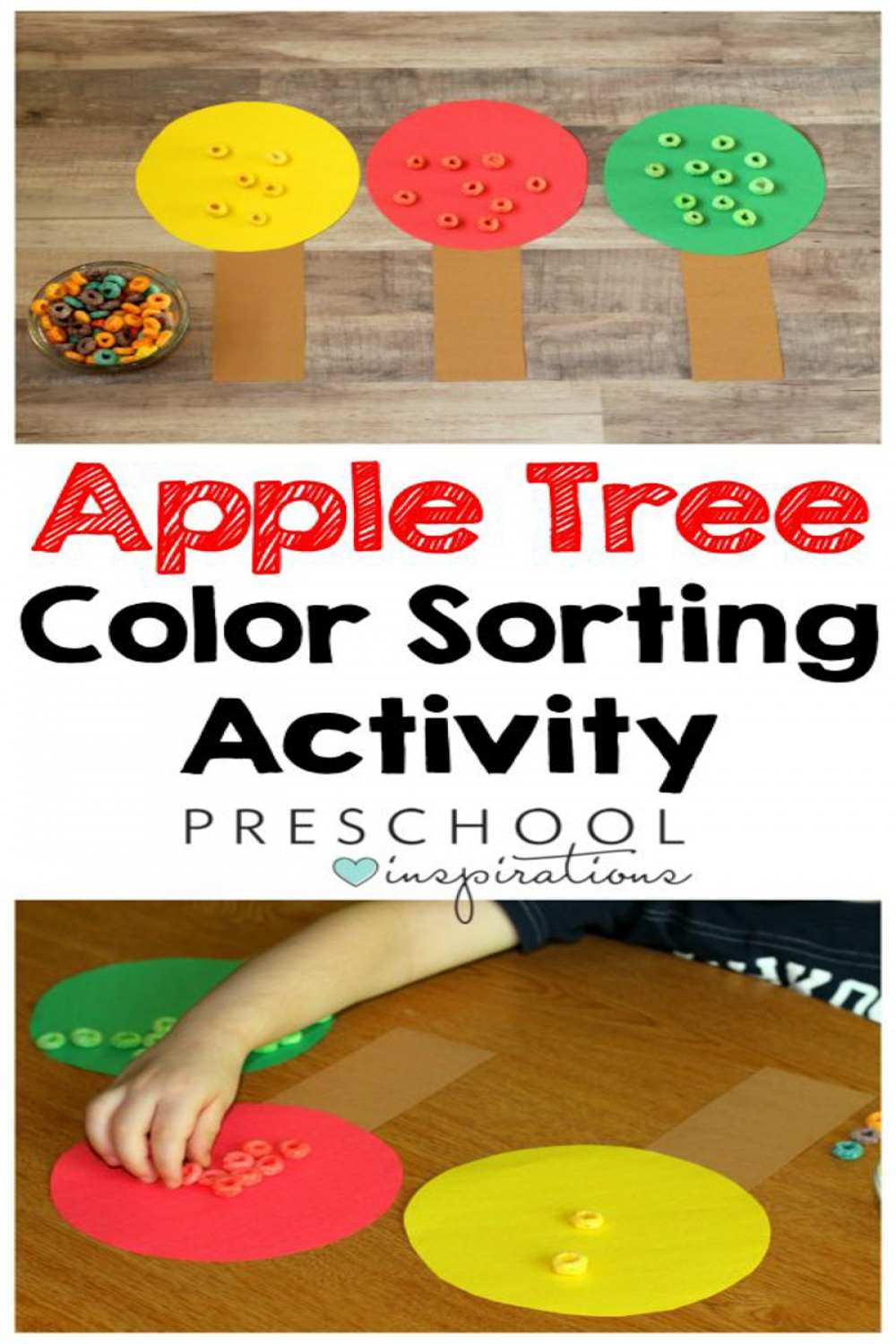 Color Sorting Preschool Apple Activity - Preschool Inspirations