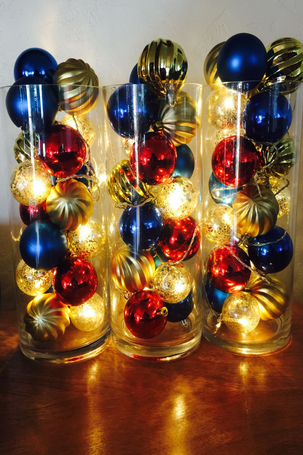 Create a dramatic glowing holiday centerpiece with a glass