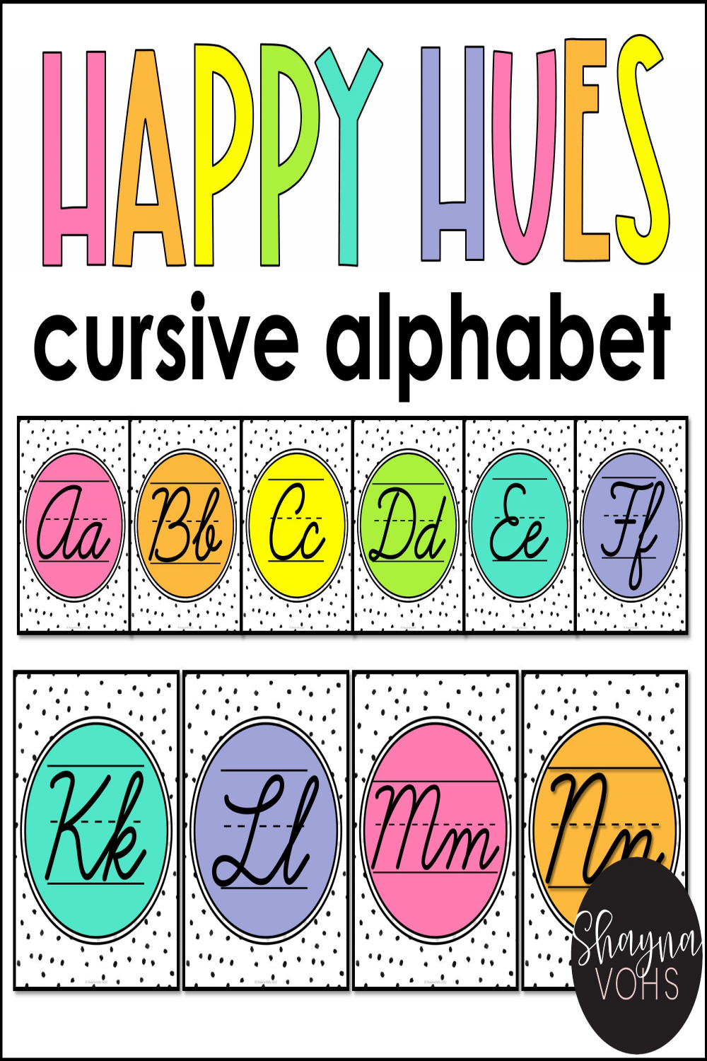 Cursive Alphabet Posters Cursive Alphabet Chart Bright - Etsy