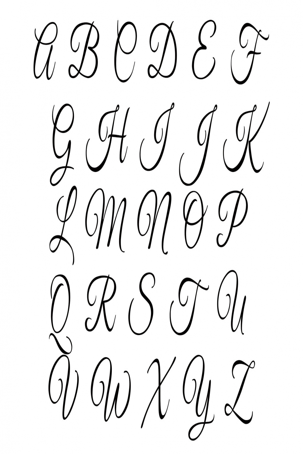 Cursive Alphabet Stencils - Single letters or entire alphabet