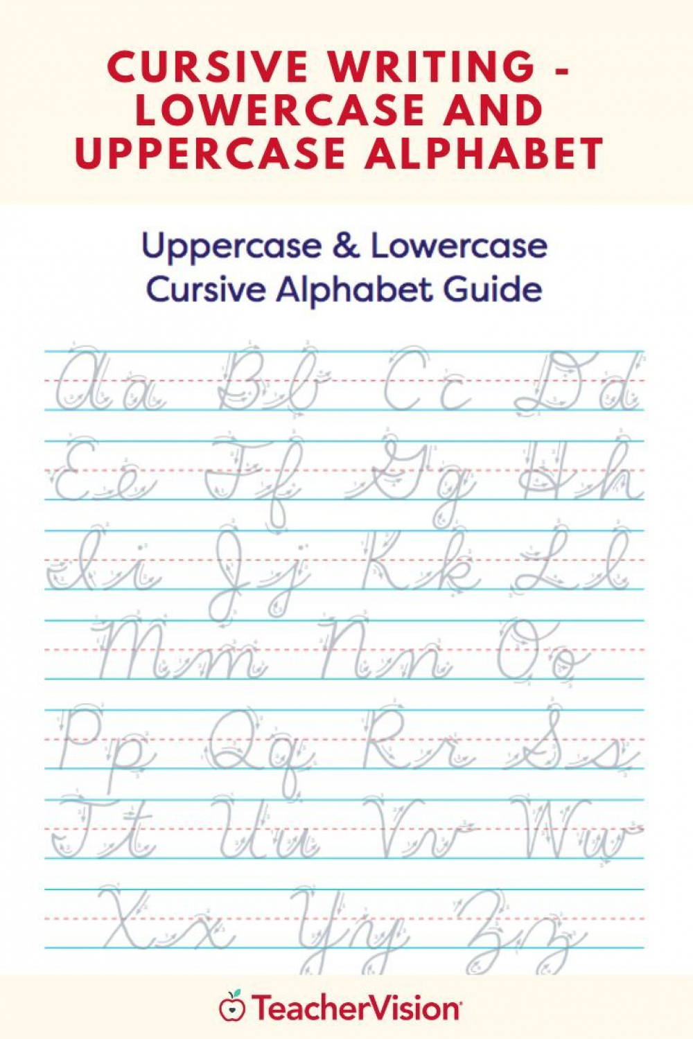 Cursive Alphabet Uppercase and Lowercase  TeacherVision  Cursive