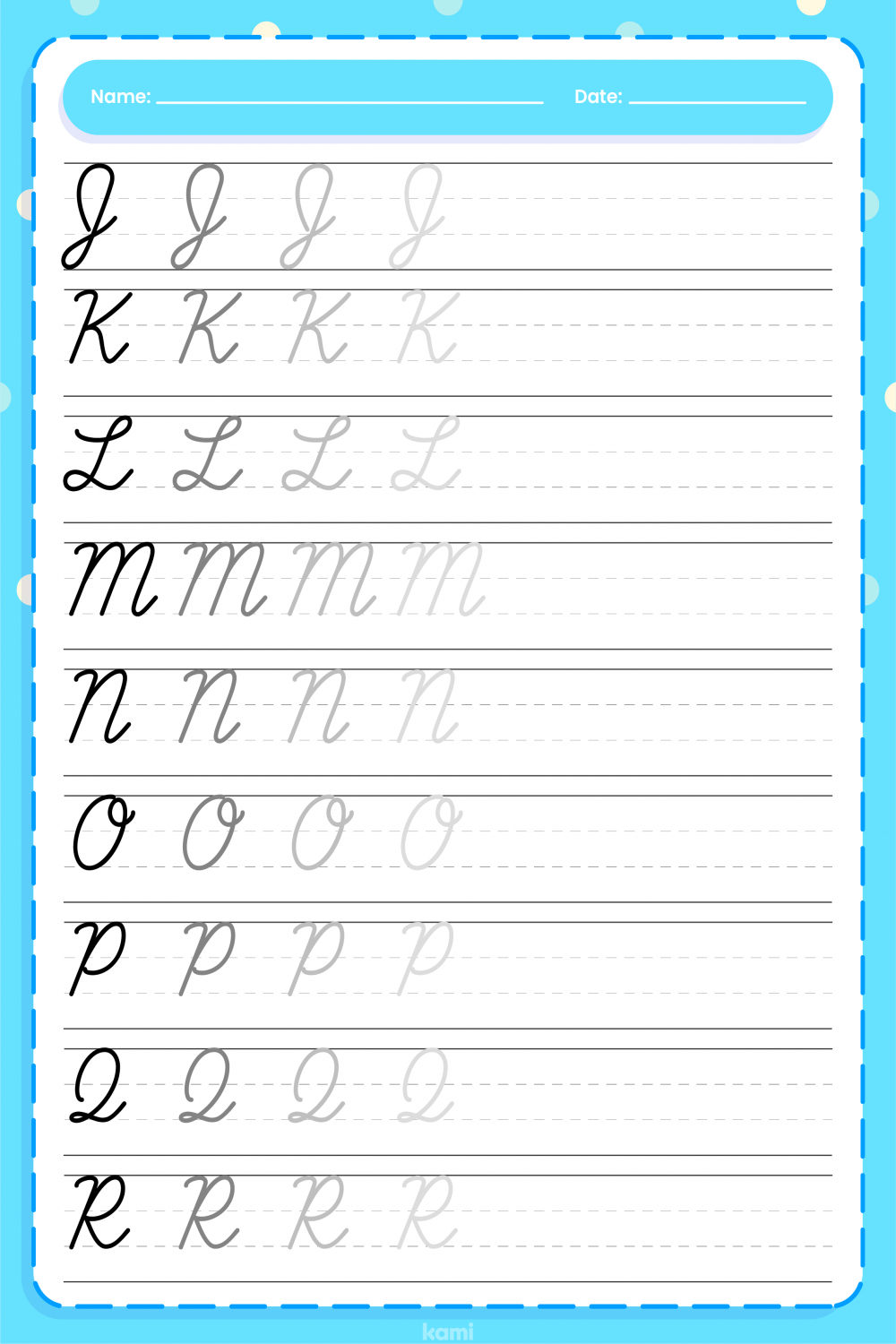 Cursive Handwriting Worksheet  Uppercase for Teachers  Perfect