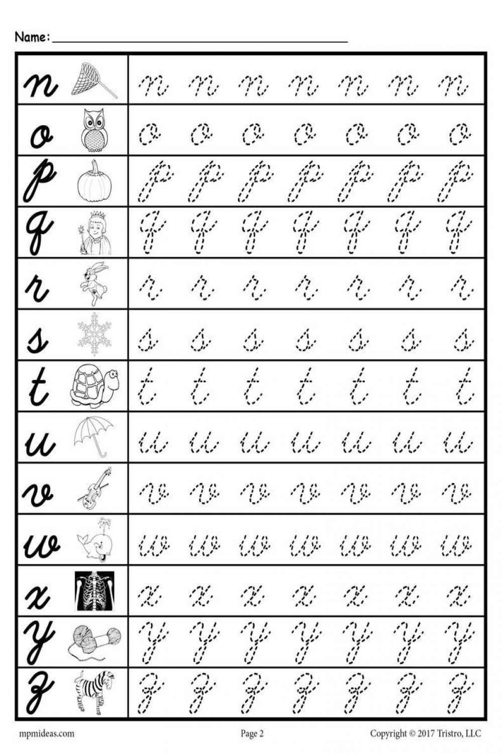 Cursive Lowercase Letter Tracing Worksheets!  Cursive worksheets