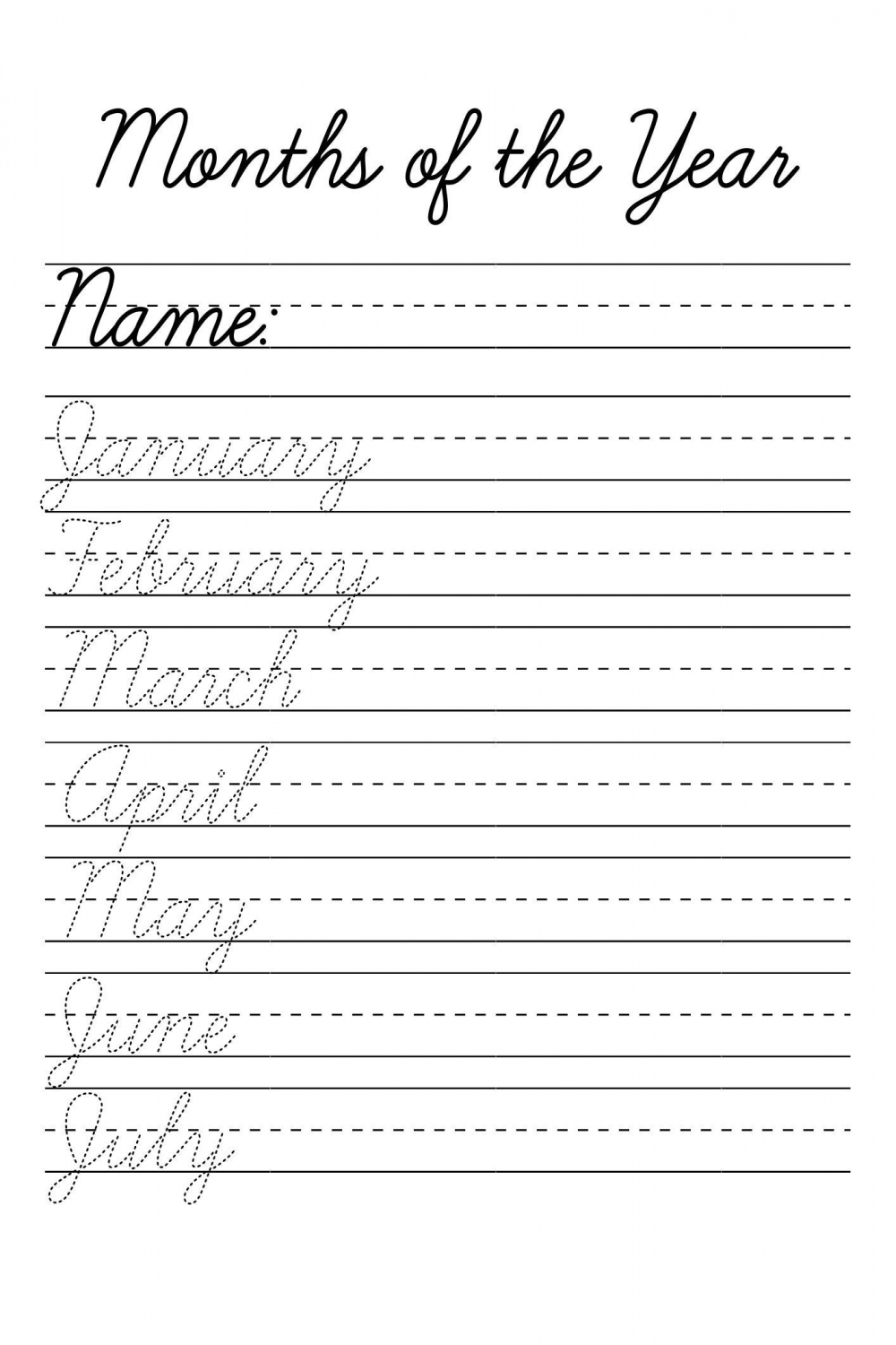 Cursive Tracing Worksheets Practice Words Handwriting Cursive