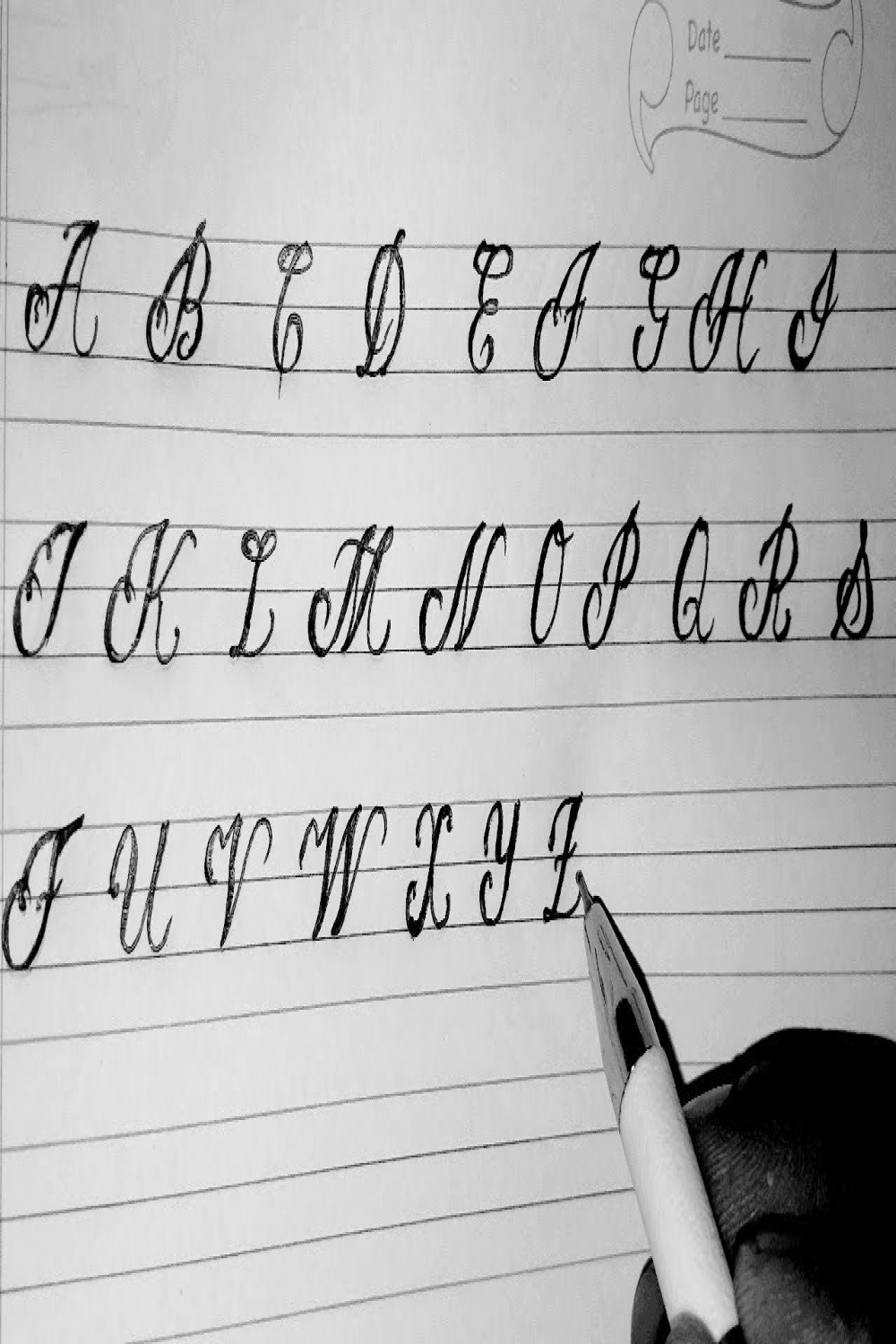 Cursive writing AZ (Capital letter)Learn calligraphy in easy steps