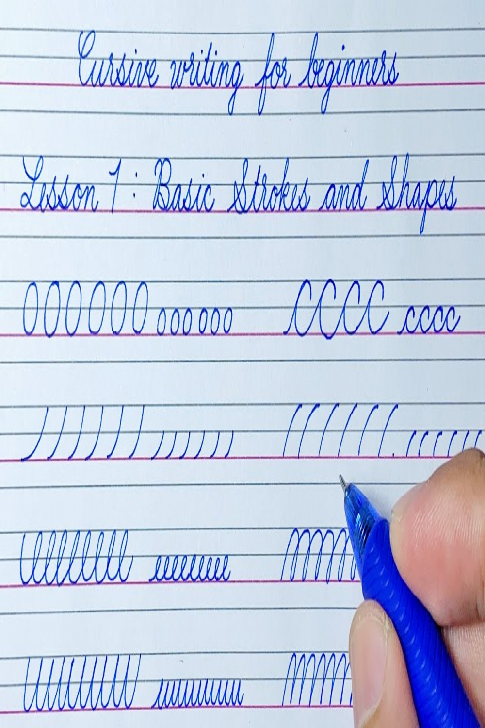 Cursive writing for beginners Lesson   Basic Strokes and Shapes  Cursive  handwriting practice