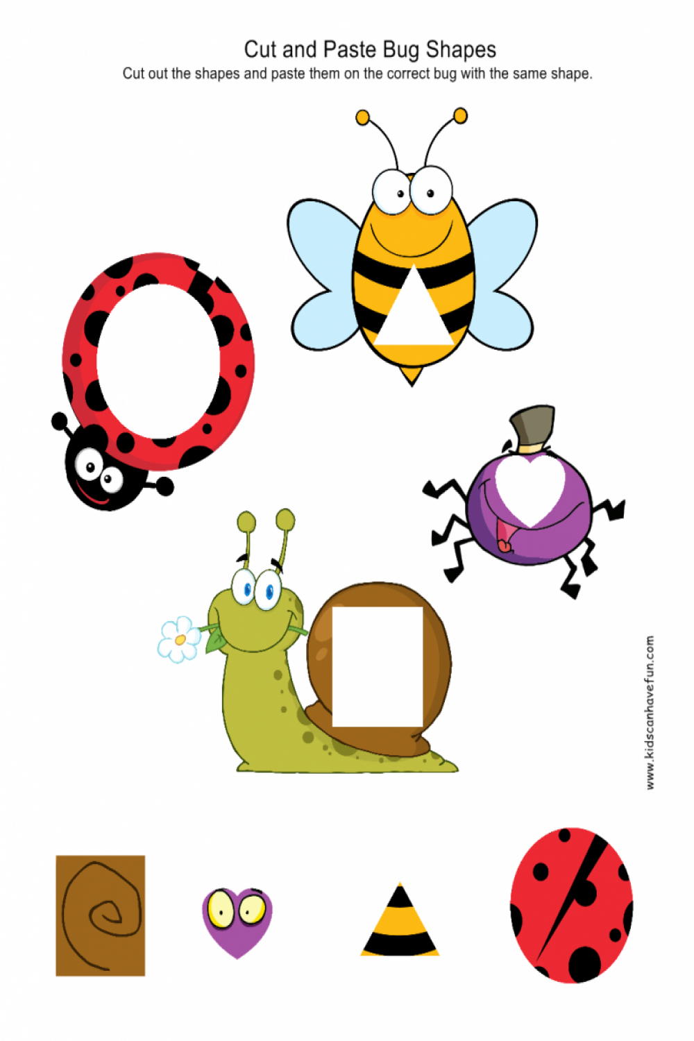 Cut and Paste Kindergarten, Preschool Worksheets