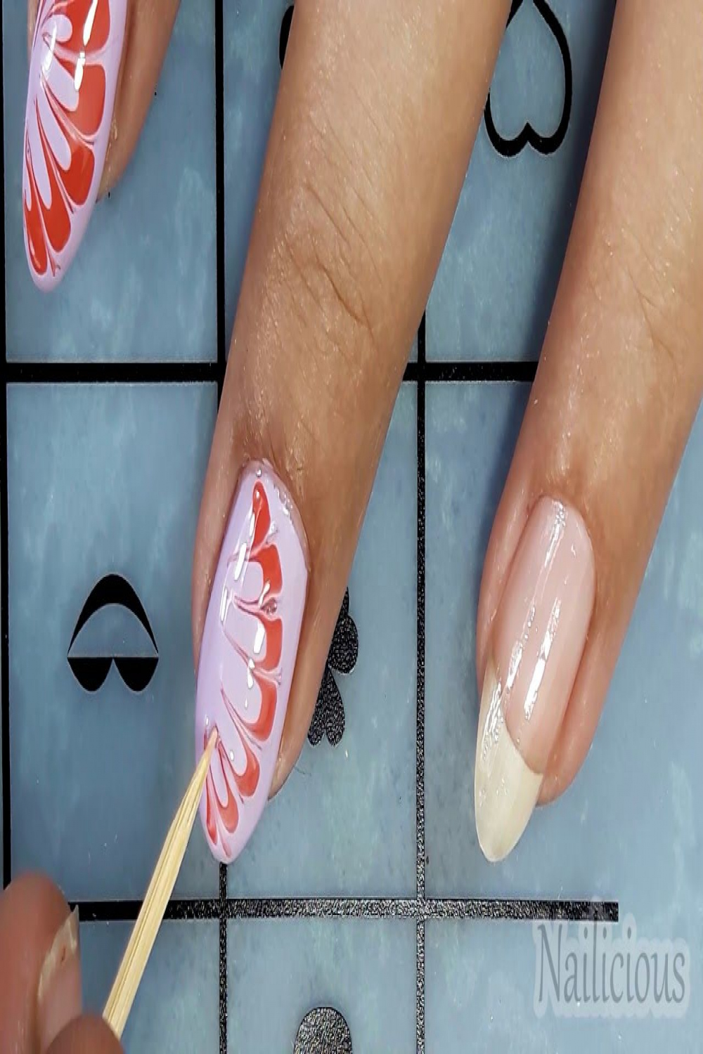 Cute Drag Marble Nail Design Using a Toothpick  Easy Nail Art  Toothpick  nail art, Marble nail designs, Art deco nails