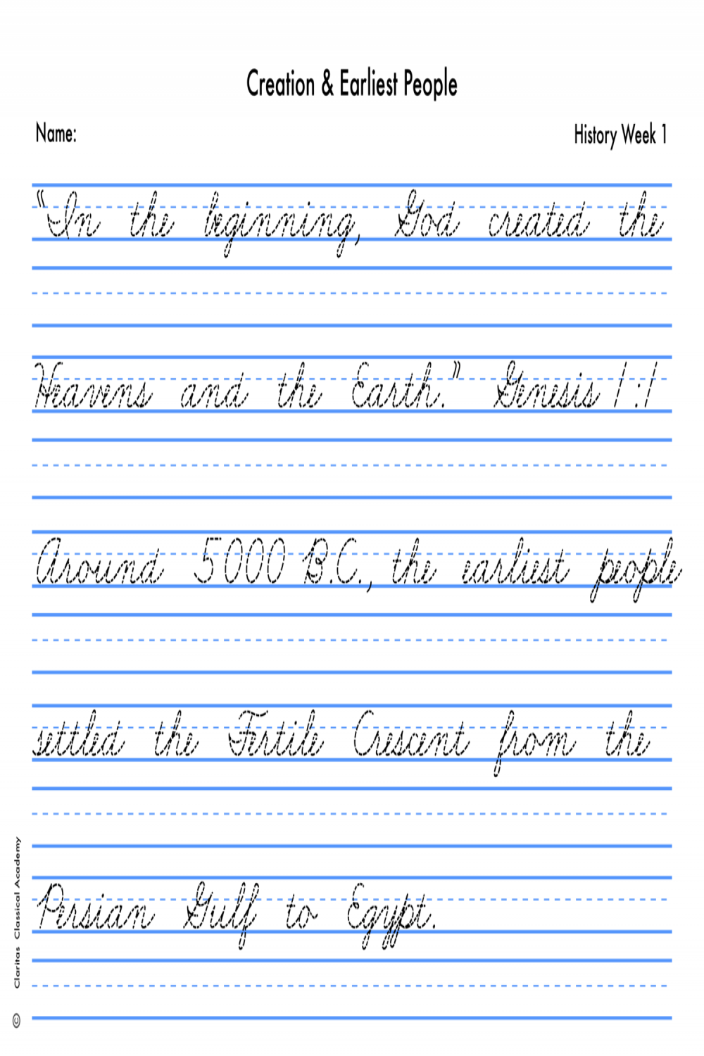 Cycle  Cursive Handwriting Sheets: PDF Download — Claritas Publishing