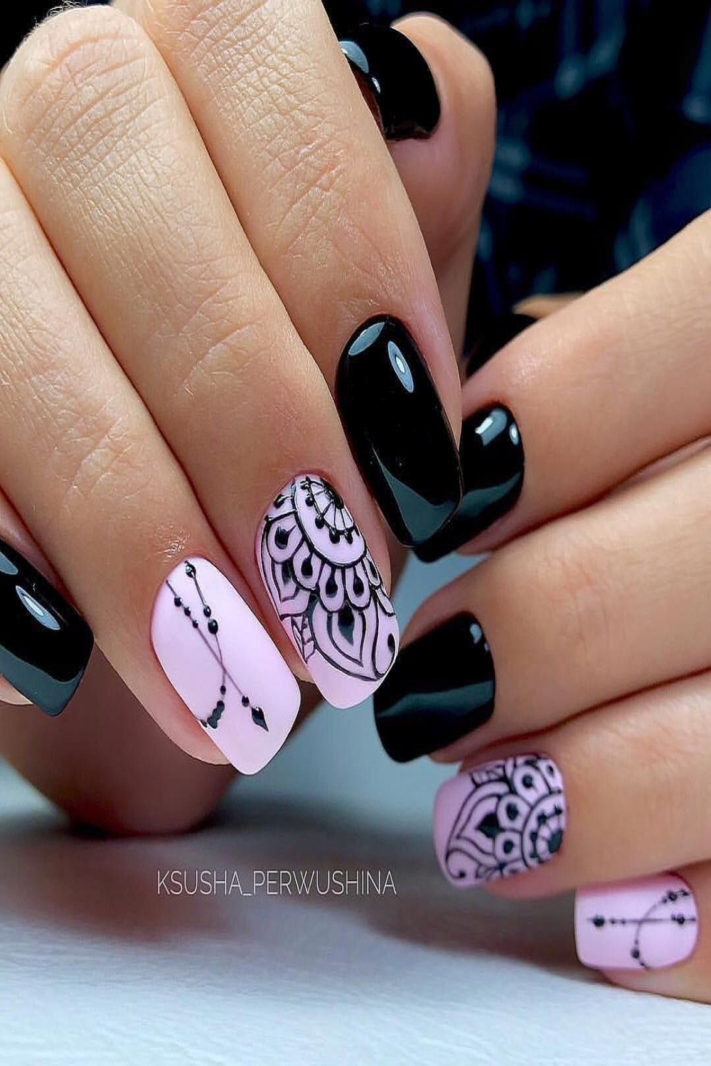 + Dark Color Nail Designs for Women  Uñas decoradas mandalas