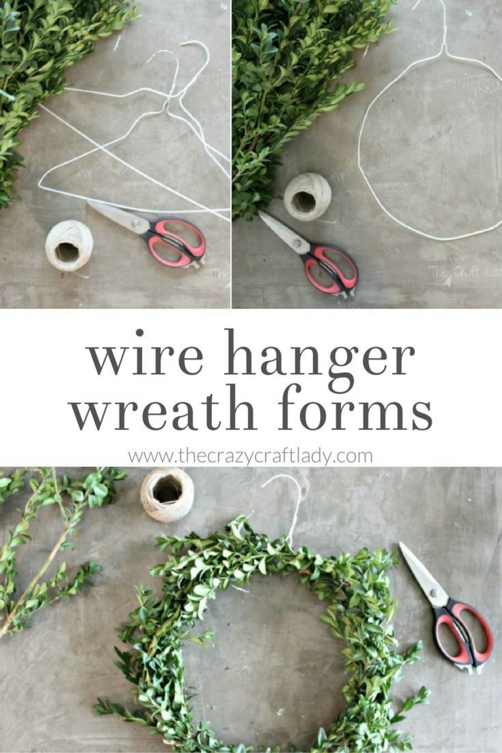 DIY Boxwood Wreaths -  Easy Ways  Hanger crafts, Wire hanger