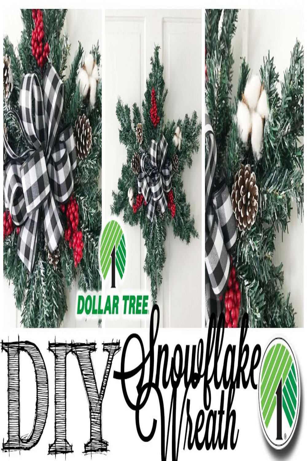 DIY Dollar Tree Christmas Wreath  SNOWFLAKE