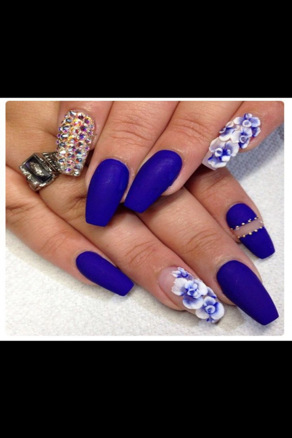 dollars  Bling nails, Blue nails, Nail art