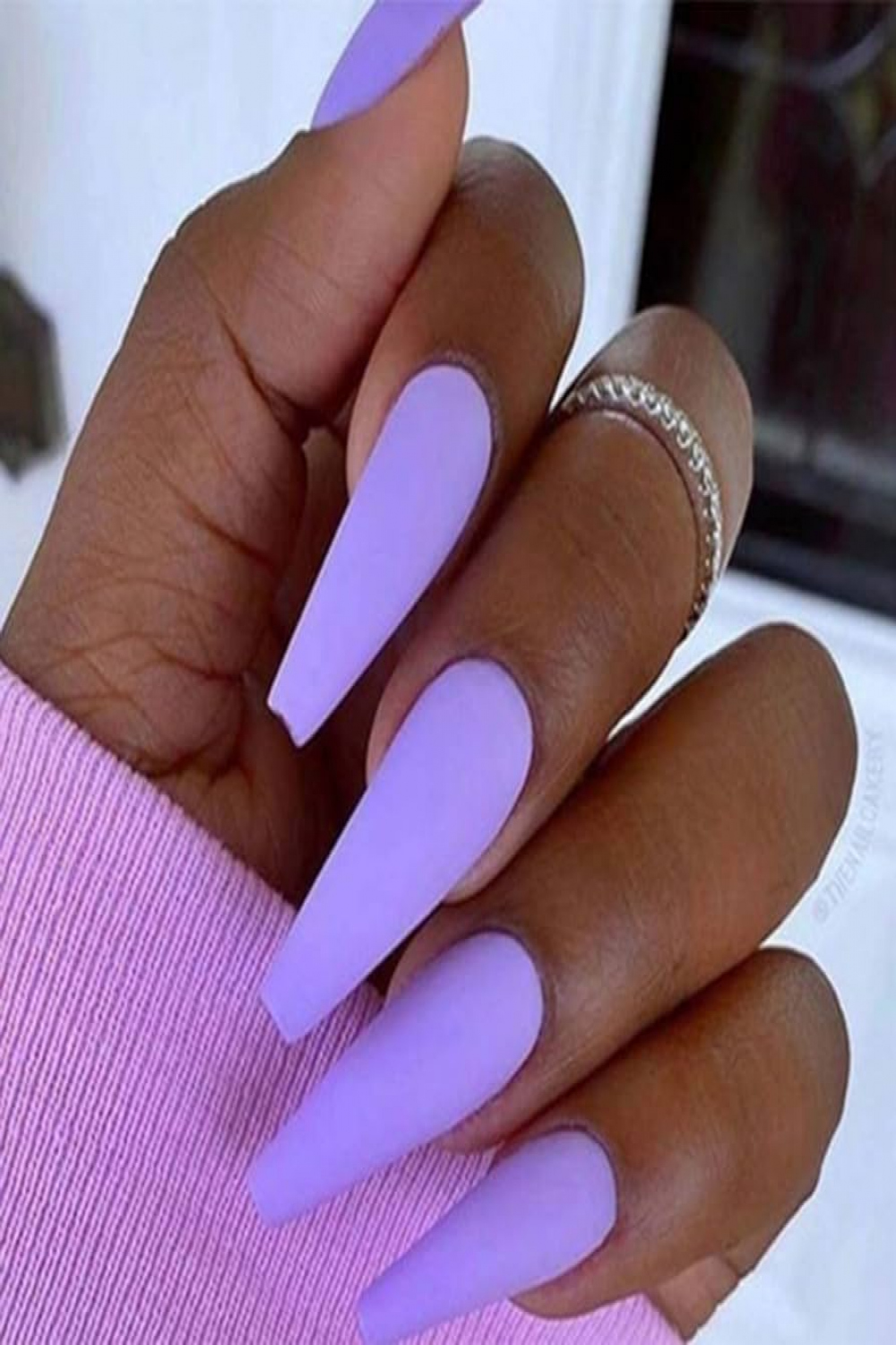 Dreamyn Matte Fake Nails Purple Press On Nails Super Long Coffin