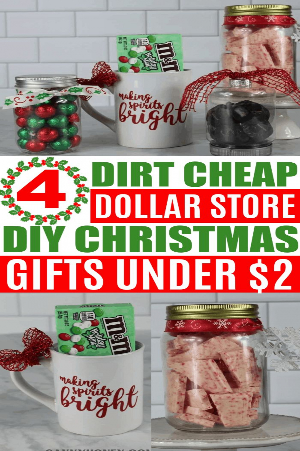 Easy DIY Dollar Tree Gifts For Christmas Under $  Dollar tree