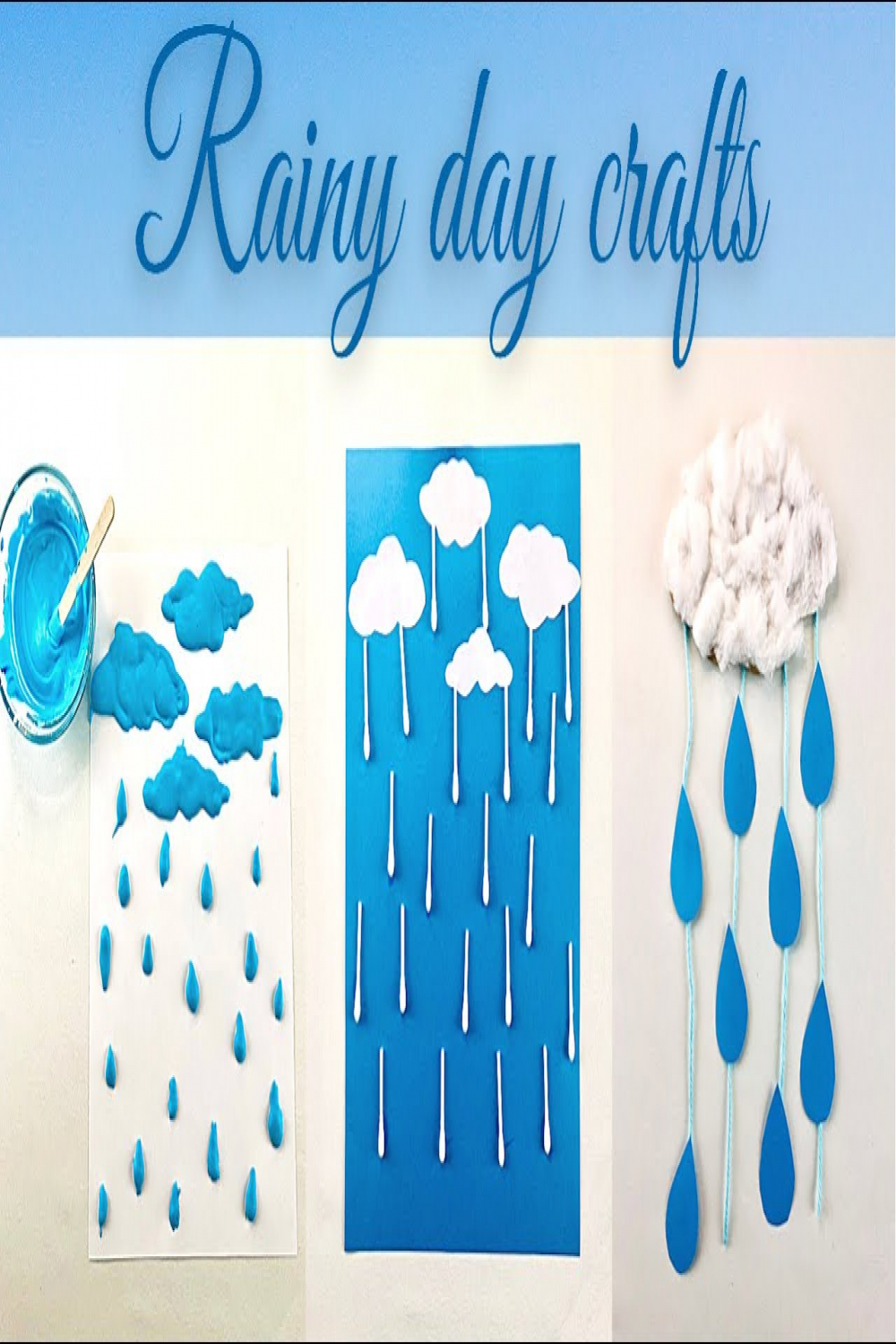 Easy Rainy day crafts and activities for kids🌦🌧  Rain cloud craft  ideas ⛈ - Crafts with Toddler