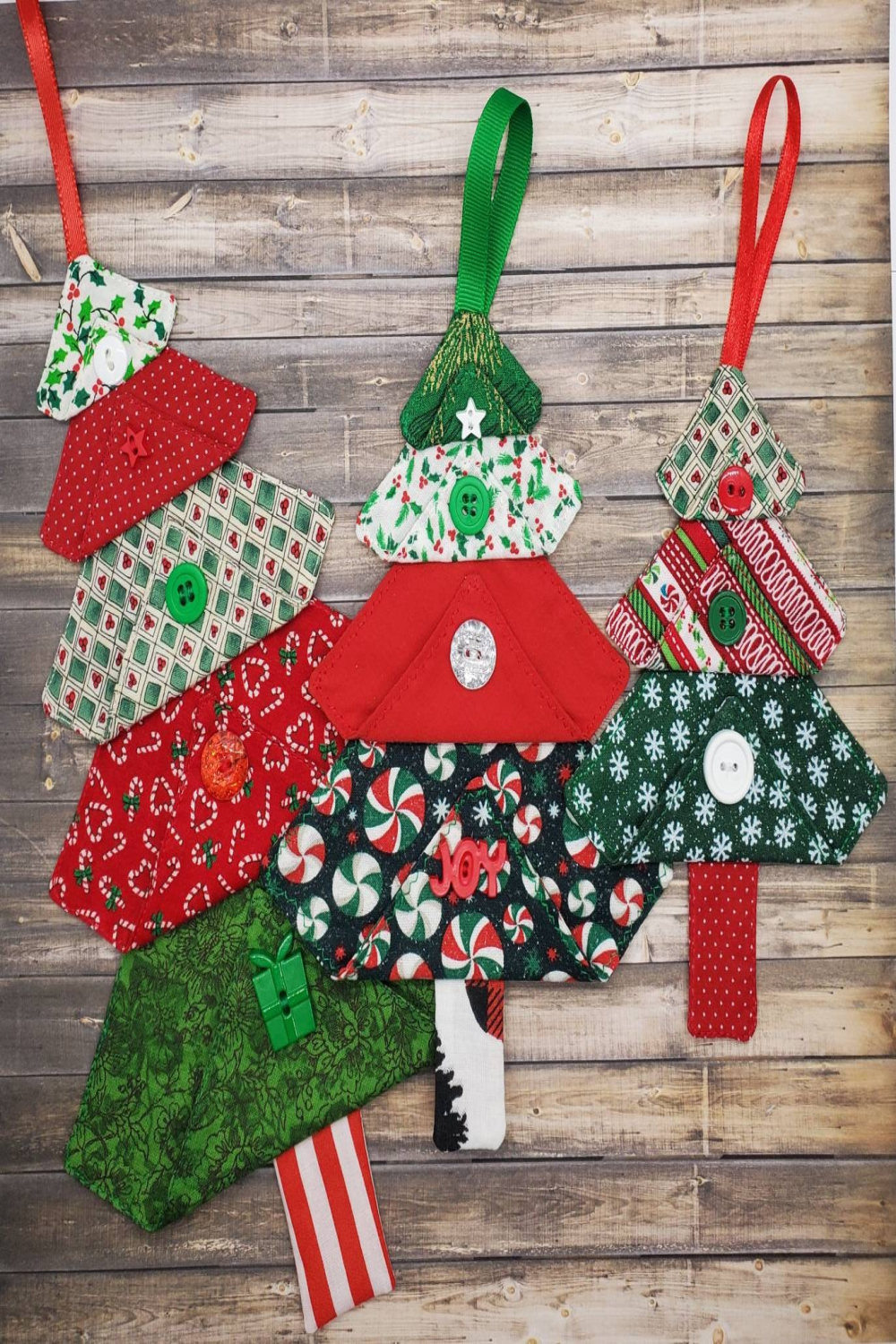 Fabric Christmas Tree Ornament Set Cute Christmas Trees - Etsy