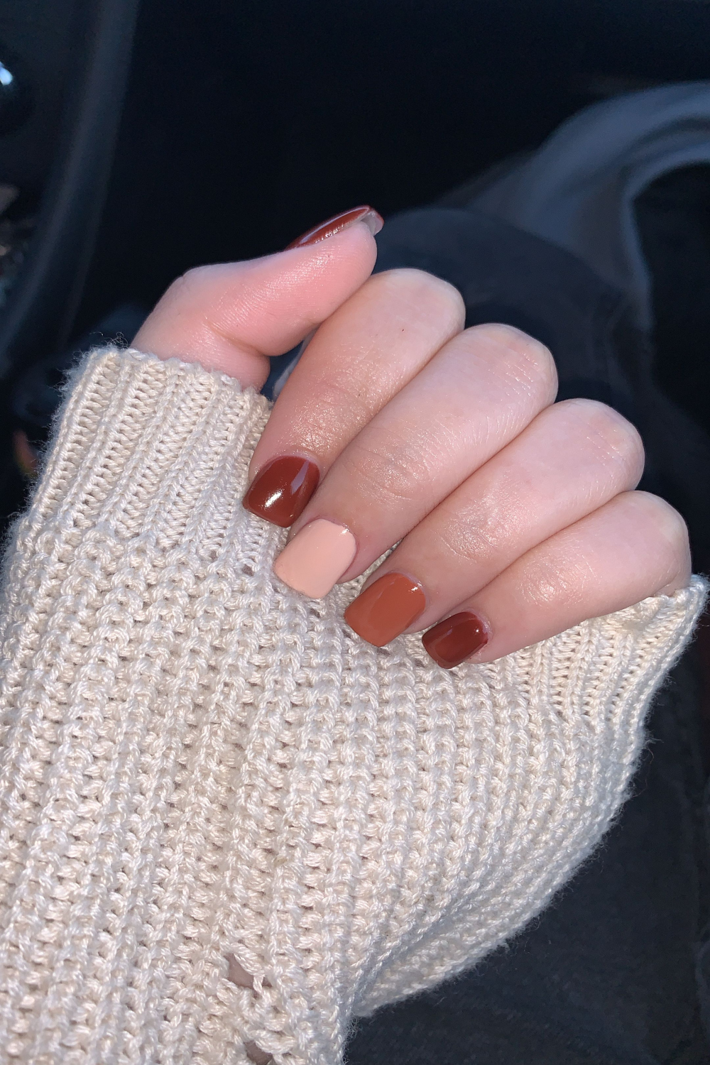 Fall Nails  Burgundy acrylic nails, Short square acrylic nails