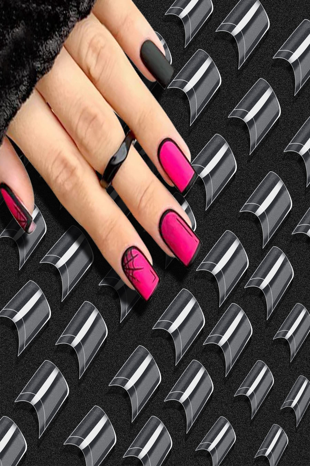 Falsche Nägel  Stück Acryl Nail Art Französisch gefälschte Nagelspitzen  Klar falsche Nägel für Frauen Mädchen