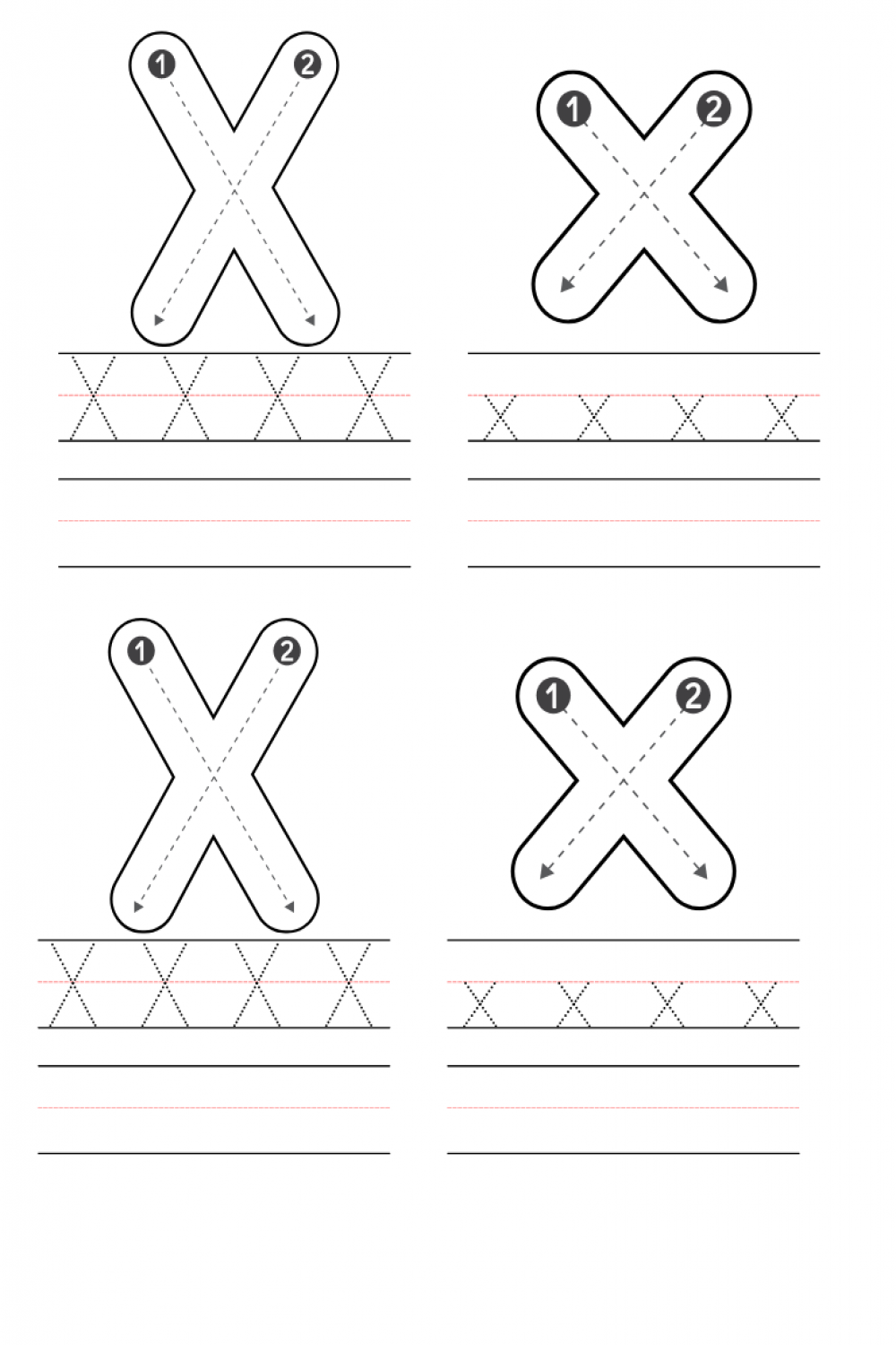 Free Kindergarten Letter X Worksheets Printable PDF