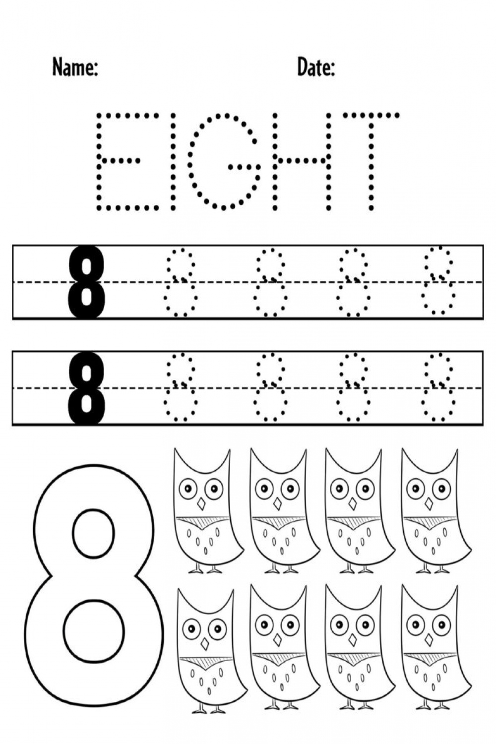 FREE Number  Worksheets for Preschool ⋆ The Hollydog Blog