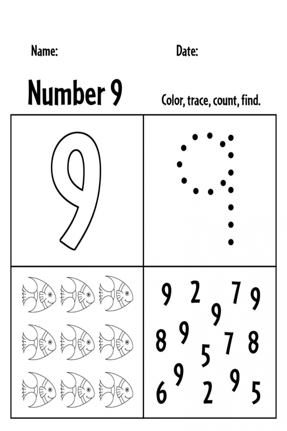 FREE Number  Worksheets for Preschool ⋆ The Hollydog Blog