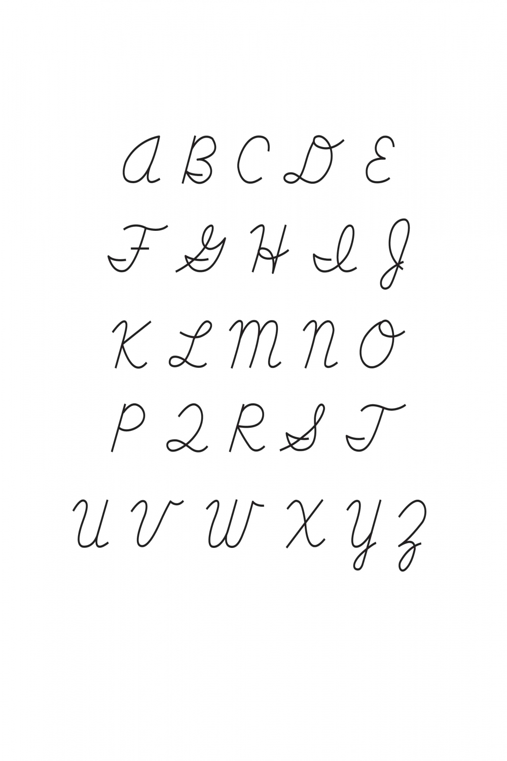 Free Printable Cursive Alphabet Letters - Freebie Finding Mom