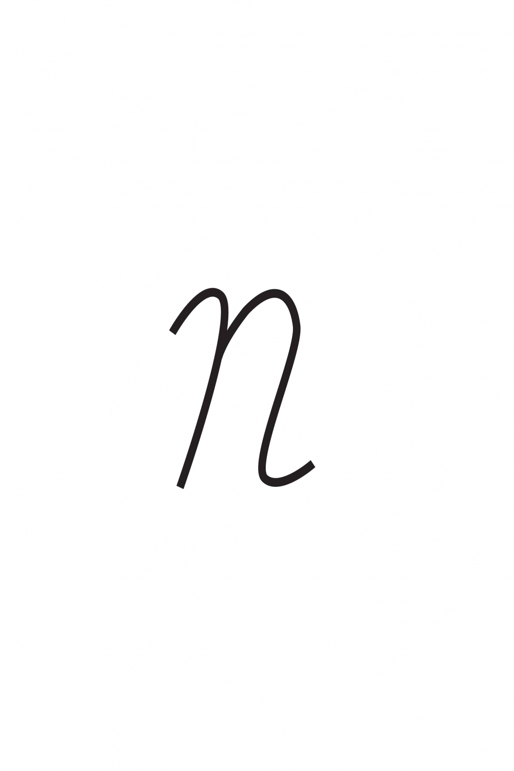 Free Printable Cursive Letters - Capital Cursive N - Freebie