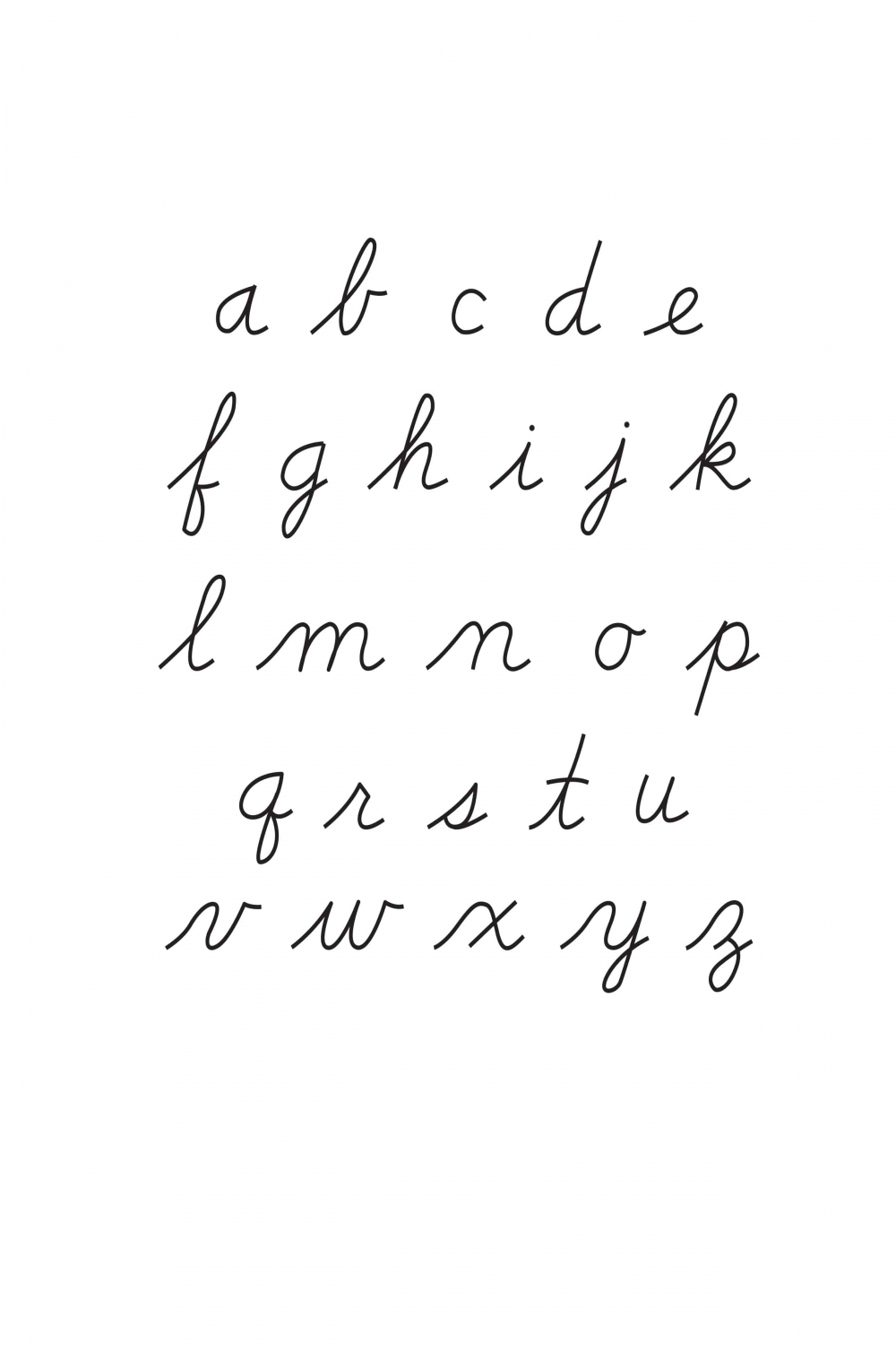 Free Printable Lowercase Cursive Alphabet - Freebie Finding Mom