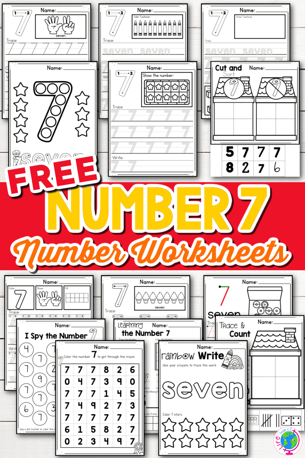 Free Printable Number  Worksheets for Tracing and Number