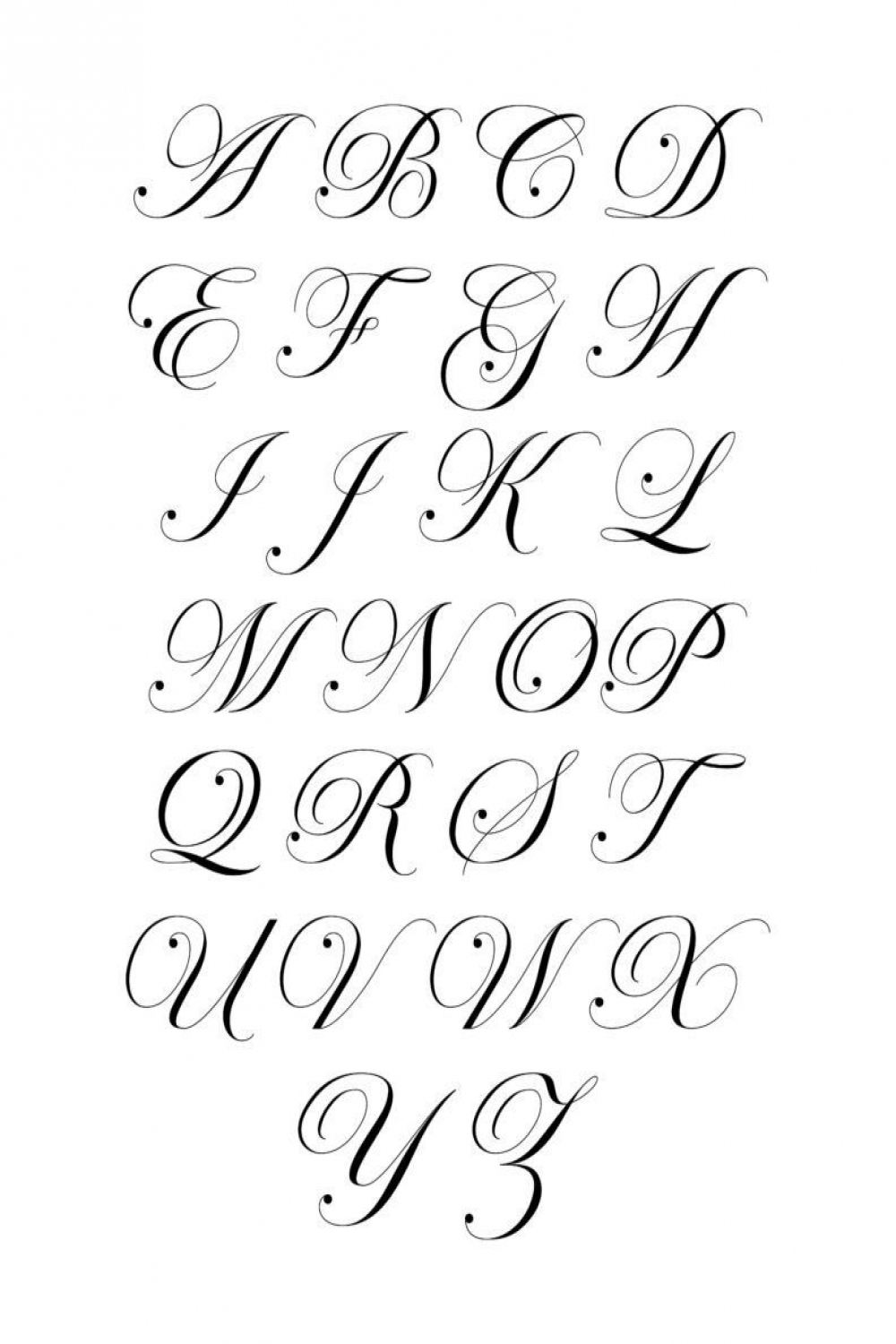 Free Printable Royal Fancy Cursive Capital Letters Set  Fancy